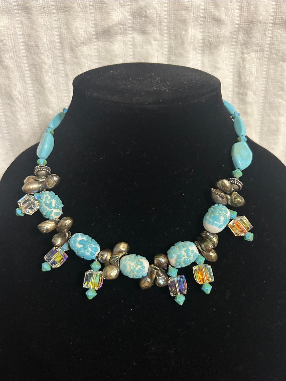 Turquoise Beaded Statement Necklace - Turquoise Jewelry